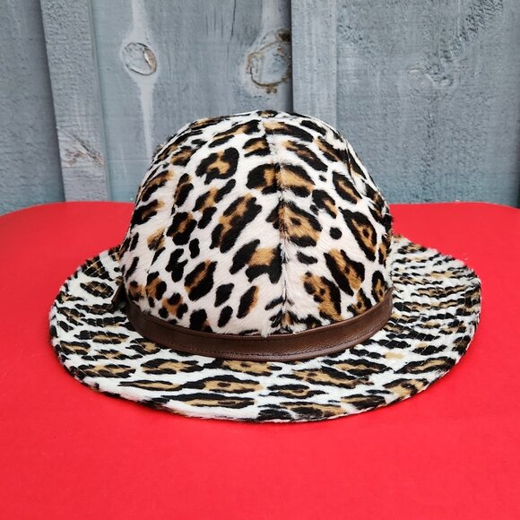 Vintage Leopard Print Faux Fur Hat With Union Label Made in Canada - Picture 9 of 9